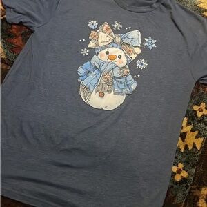 Blue Snowman adult Shirt lot